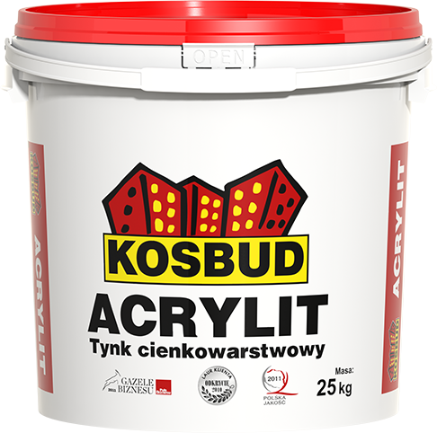 Штукатурка акрилова KOSBUD ACRYLIT, баранчик, база, 25 кг (Польські фасади)